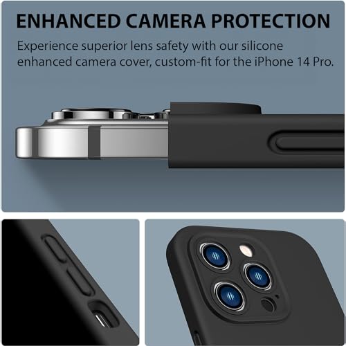 Durable Silicone Case for iPhone 14 Pro with Camera Cover