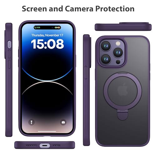iPhone 14 Pro Max Case Compatible with MagSafe with Magnetic Ring Stand