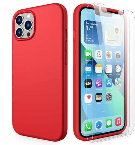 Durable Silicone for iPhone 13 Pro Max with Glass Screen Protectors