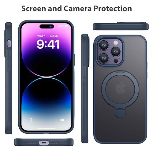 iPhone 13 Pro Max Case, Compatible with MagSafe with Magnetic Ring Stand