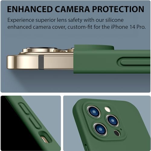 Durable Silicone Case for iPhone 14 Pro with Camera Cover