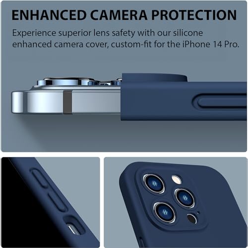 Durable Silicone Case for iPhone 14 Pro with Camera Cover