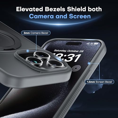 iPhone 13 Pro Max Case, Compatible with MagSafe with Magnetic Ring Stand