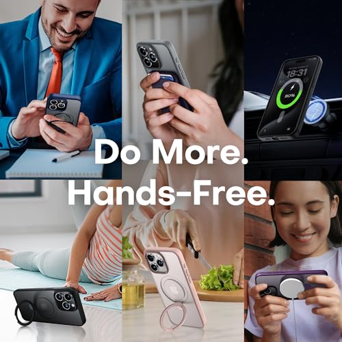 iPhone 13 Pro Max Case, Compatible with MagSafe with Magnetic Ring Stand