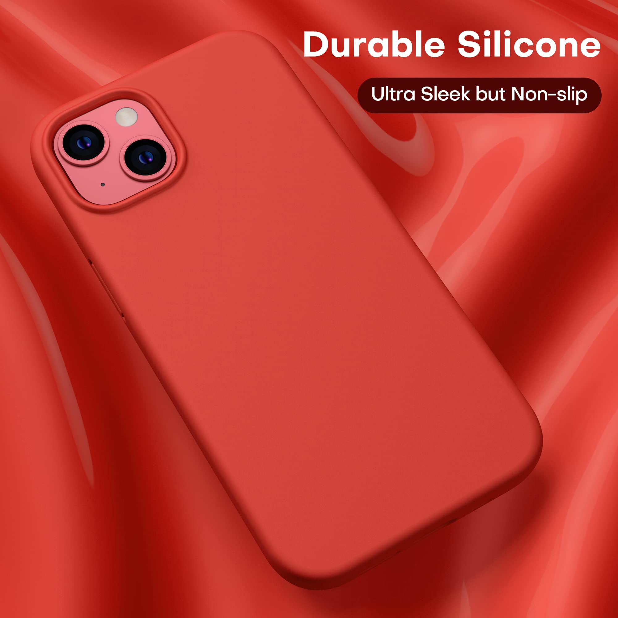 Durable Silicone Case + Glass Screen Protectors Combo Pack for iPhone 13 Mini