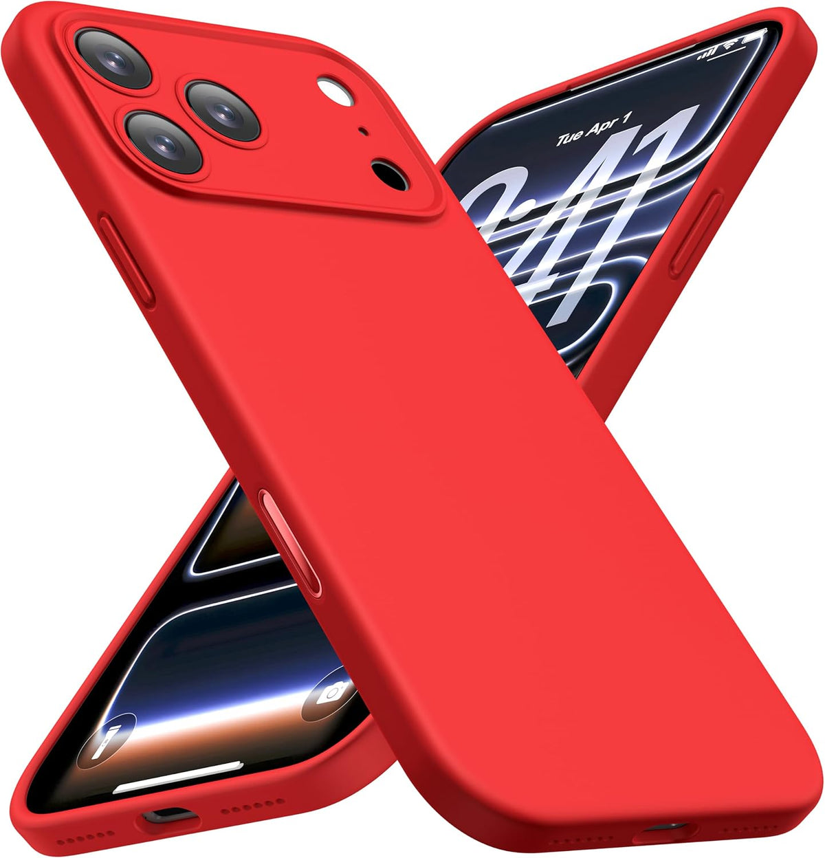 Bright Red CellEver silicone case for iPhone 17 Pro, compatible with MagSafe