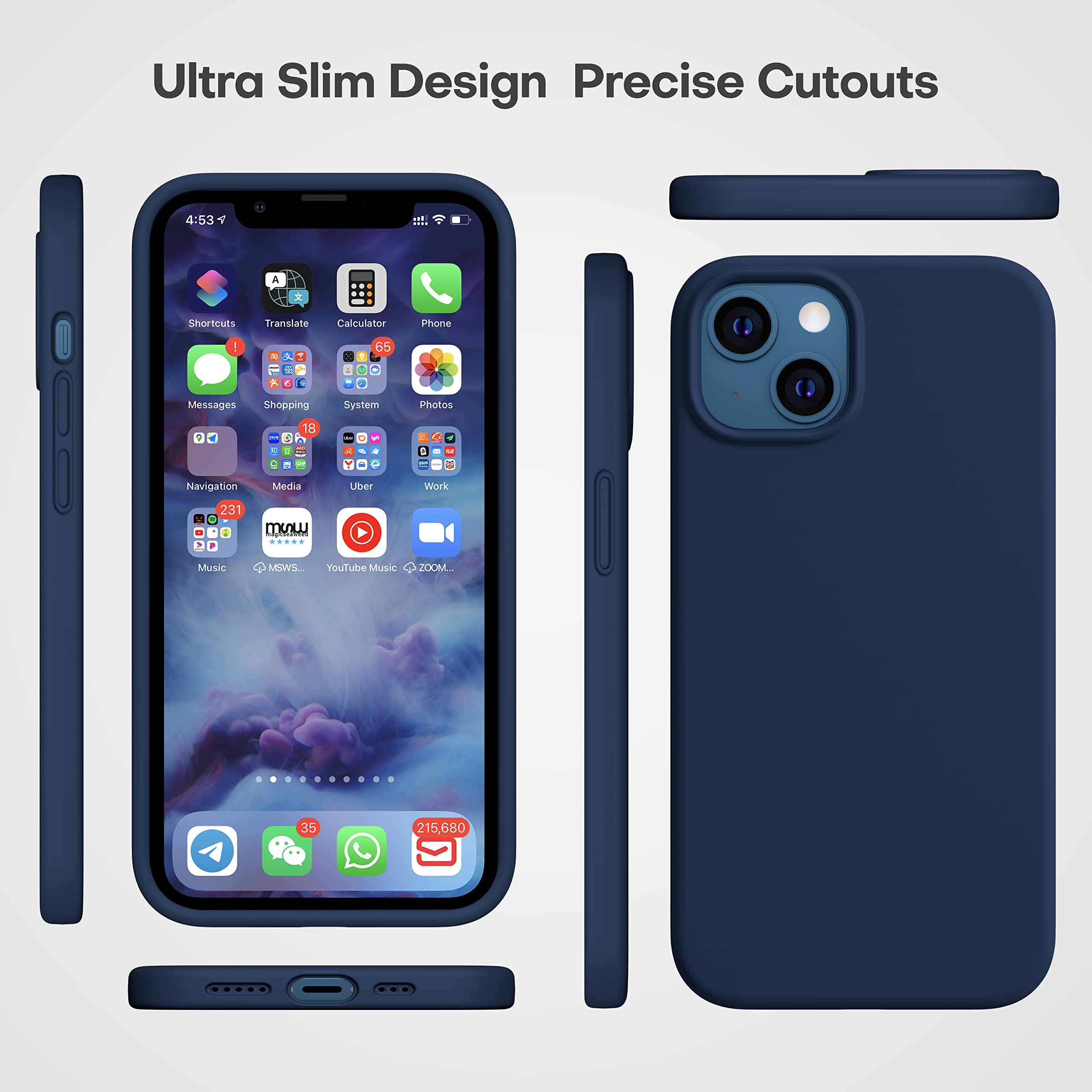 Durable Silicone Case + Glass Screen Protectors Combo Pack for iPhone 13 Mini