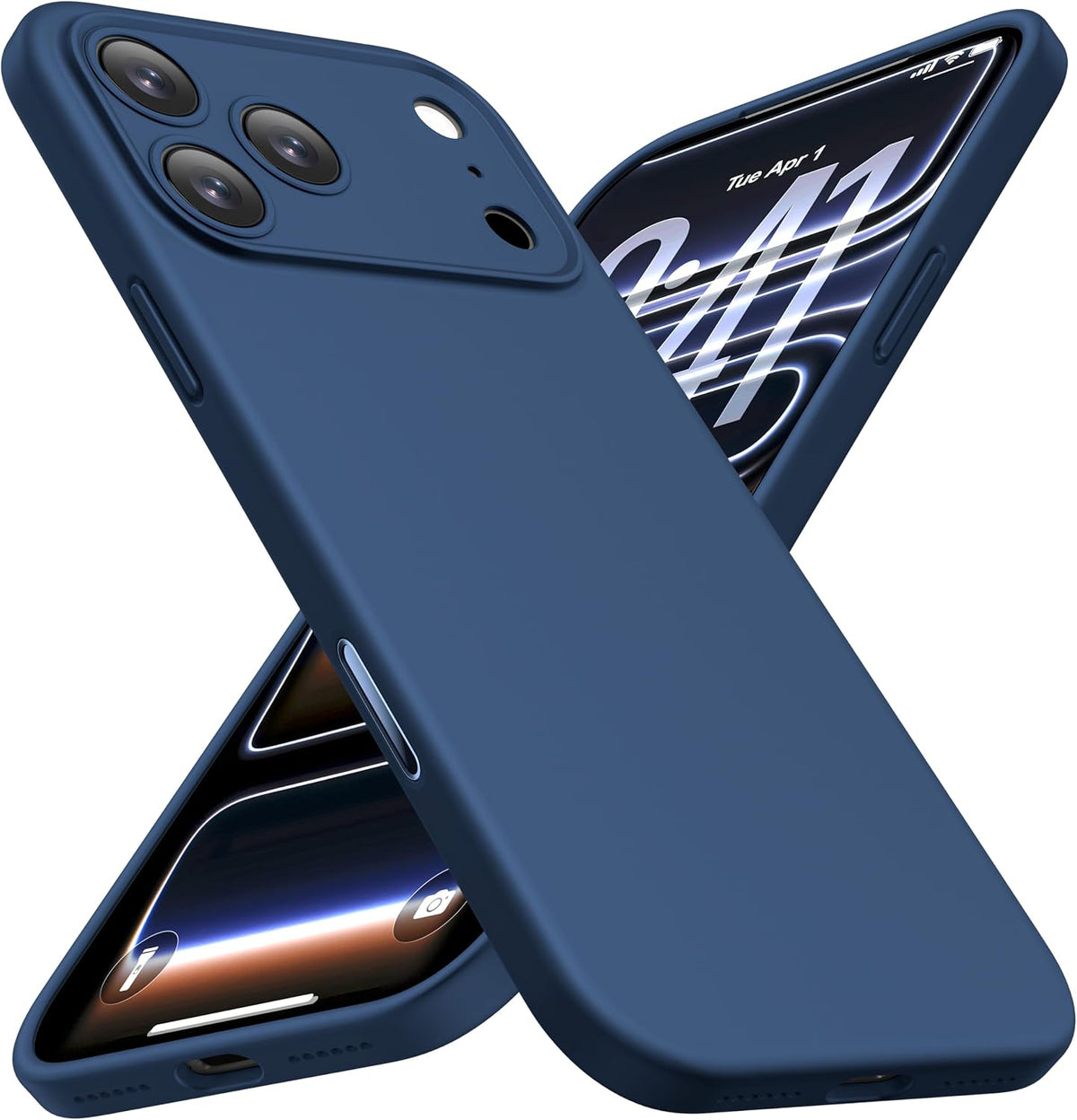 Navy Blue CellEver silicone case for iPhone 17 Pro, compatible with MagSafe