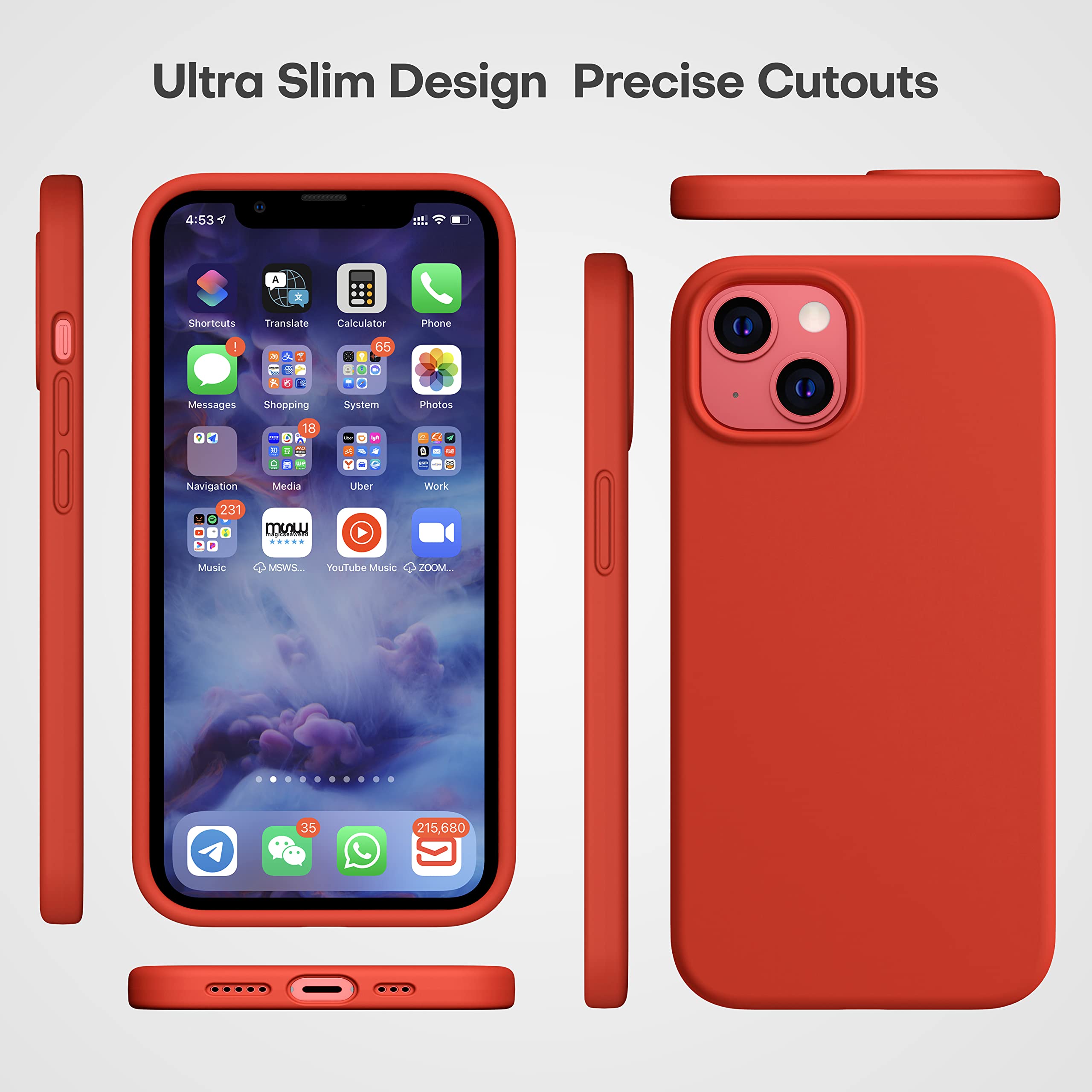 Durable Silicone Case + Glass Screen Protectors Combo Pack for iPhone 13 Mini