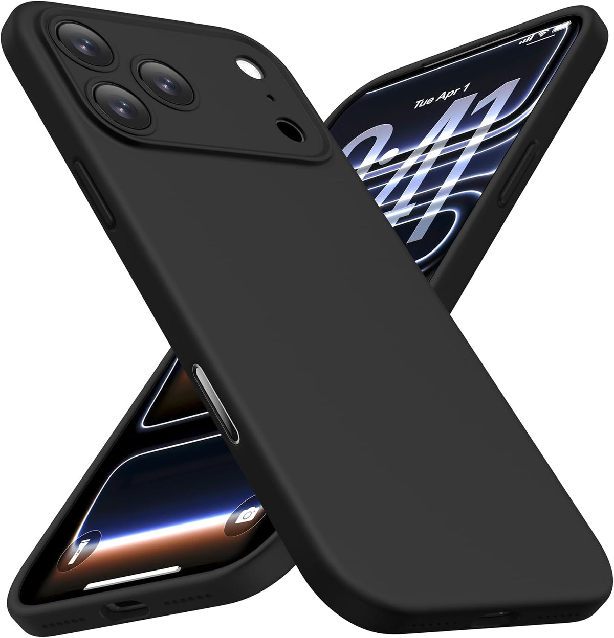 Black CellEver silicone case for iPhone 17 Pro, compatible with MagSafe