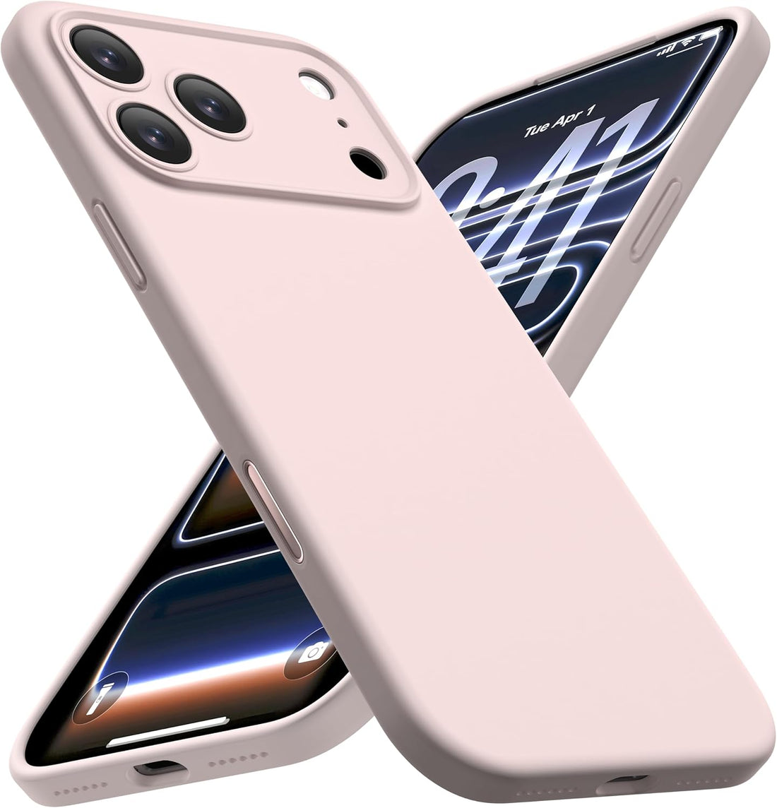 Silicone Case for iPhone 17 Pro, Compatible with MagSafe — Chalk Pink
